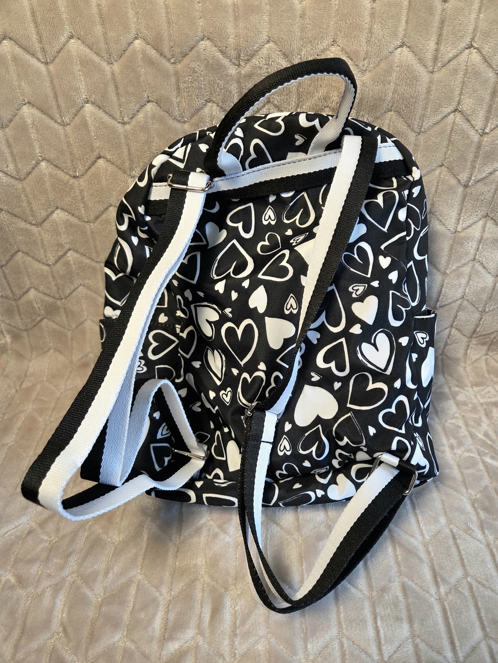 Brighton Black & White Heart Backpack with Matching Crossbody - Picture 3 of 5